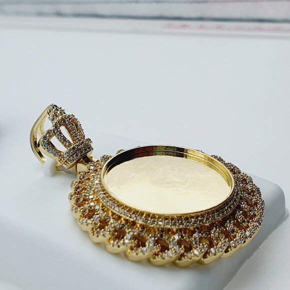 14K Gold Plated Cubic Zircon Pendant, EVBRS639 - Picture 8 of 9